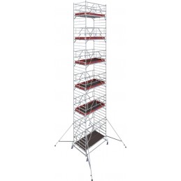 Rusztowanie aluminiowe przejezdne na kółkach STABILO 50 podest 1,5 x 2,5m - 13,4m - 782113P